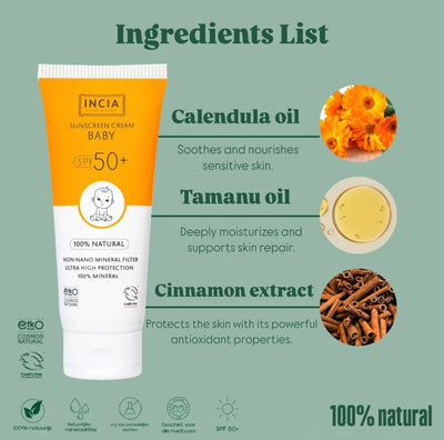 INCIA Natural Sunscreen for Baby and Child SPF50