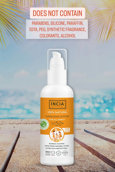 INCIA Natural Sunscreen Lotion for All Family